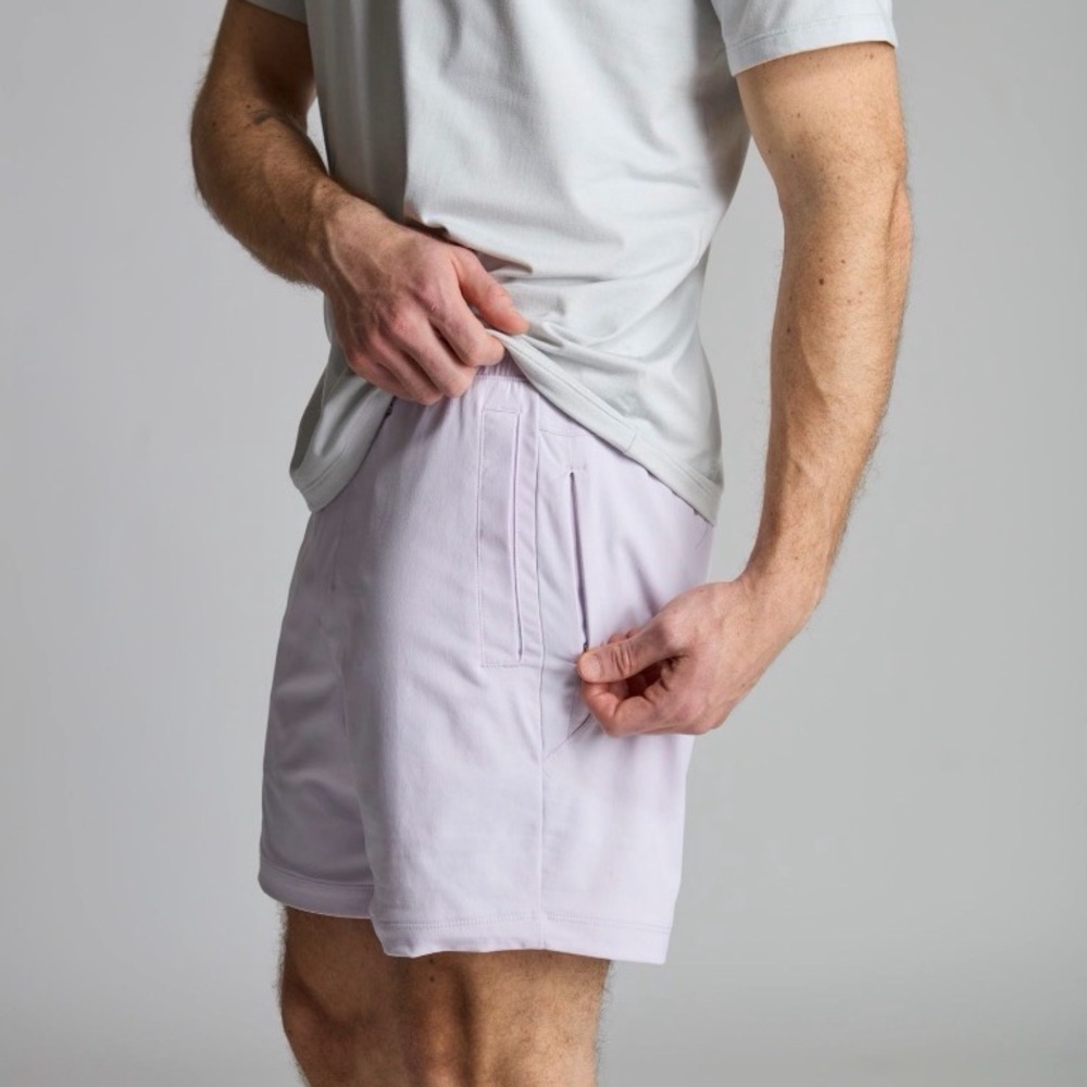 Men's Lightweight Stretch Shorts in Light Lavender - Picture 2 of 16